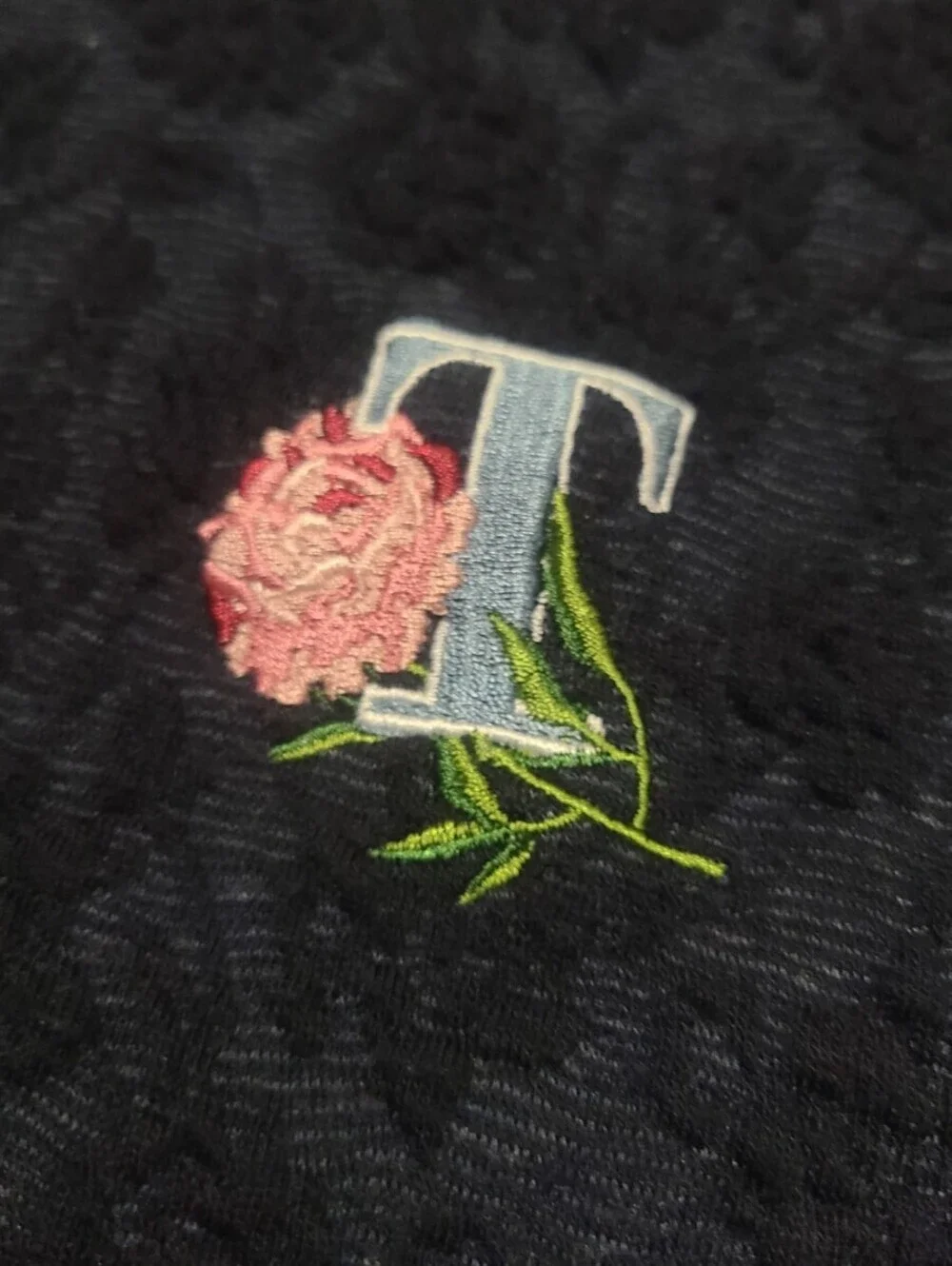 Twenty Montreal 3D Textured Floral Knit Pullover Sweater Blue S Small